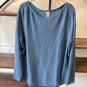 Chico's Blue Long-Sleeve Knit Top size 2